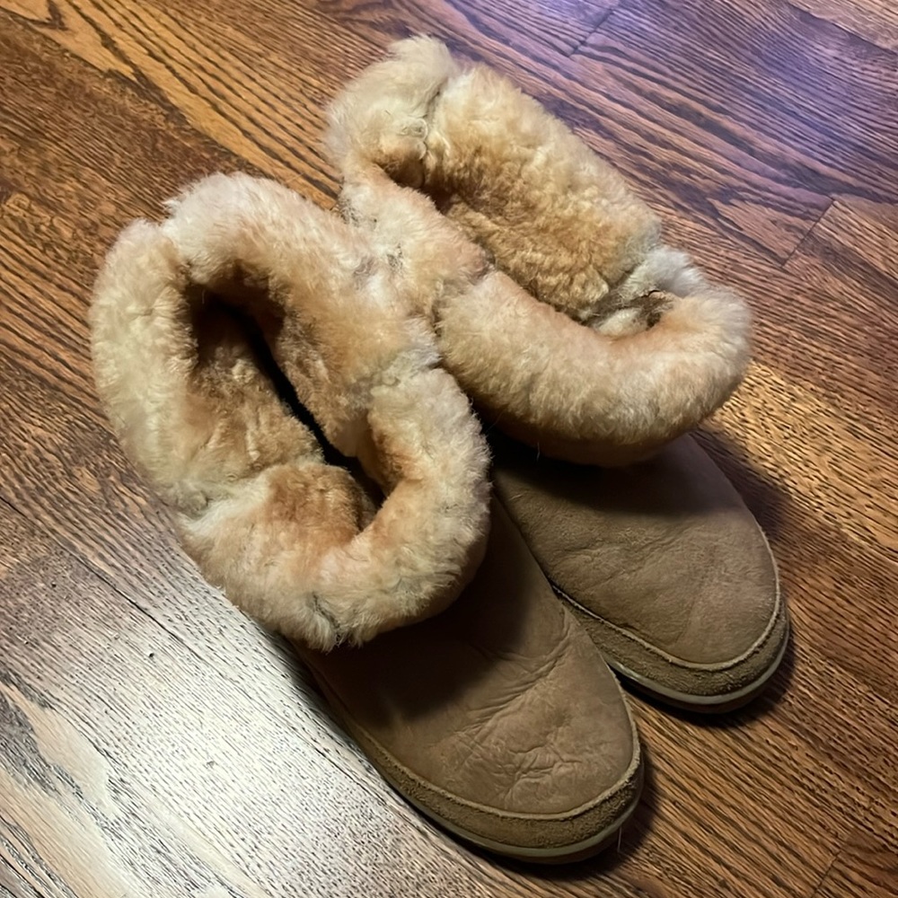 Minnetonka Booties Brown Leather Womens 7